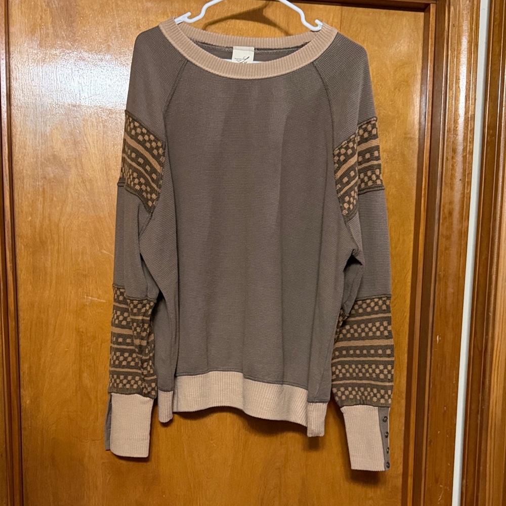 Women's Brown Patterned Sweater